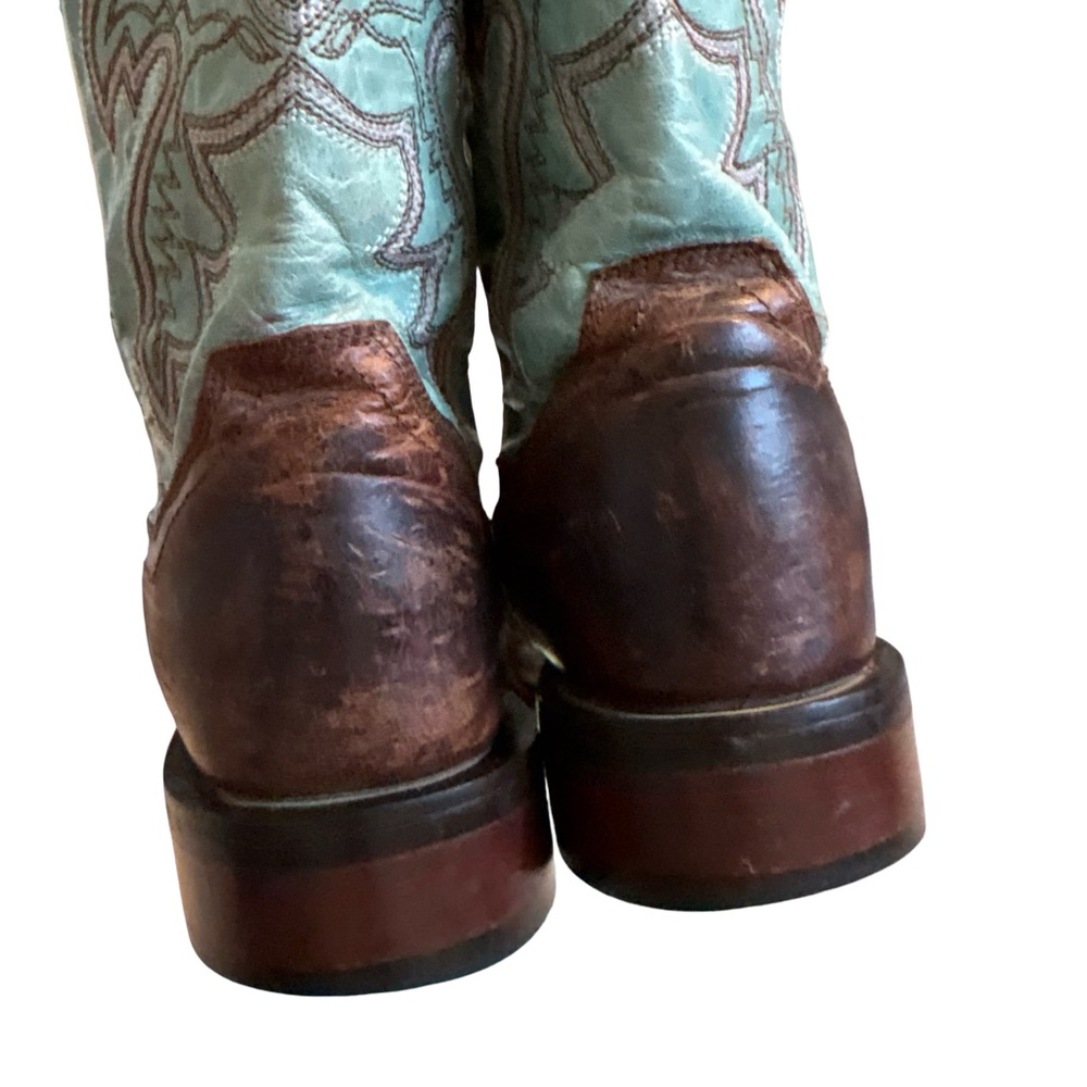 DAN POST DP2863 San Michelle Collection Stockman Boot in Turquoise/Brown Sz 7.5 - Picture 13 of 16